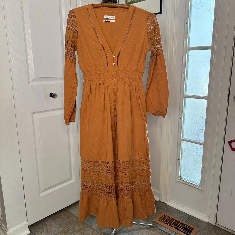 Urban Outfitters UO Clay Prairie Bohemian Kian Long Sleeve Dress Size Small